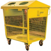 Сетчатый контейнер для сбора пластика 0,9 м3 желтый
